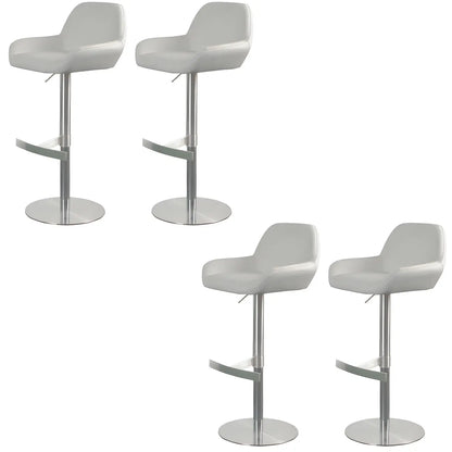 Tabourets de bar pivotants et réglables en métal brillant