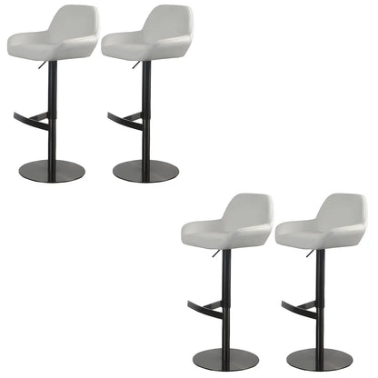 Tabourets de bar pivotants et réglables en métal brillant