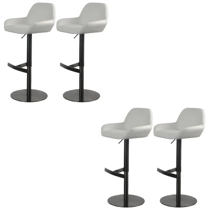 Tabourets de bar pivotants et réglables en métal brillant