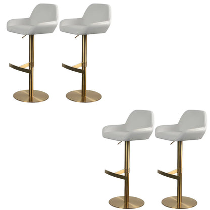 Tabourets de bar pivotants et réglables en métal brillant