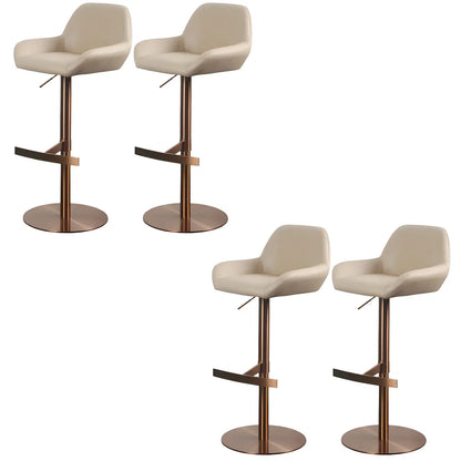 Tabourets de bar pivotants et réglables en métal brillant
