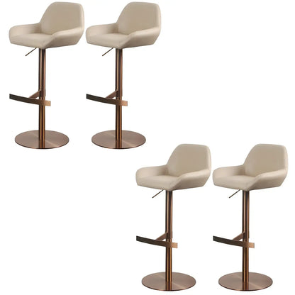 Tabourets de bar pivotants et réglables en métal brillant