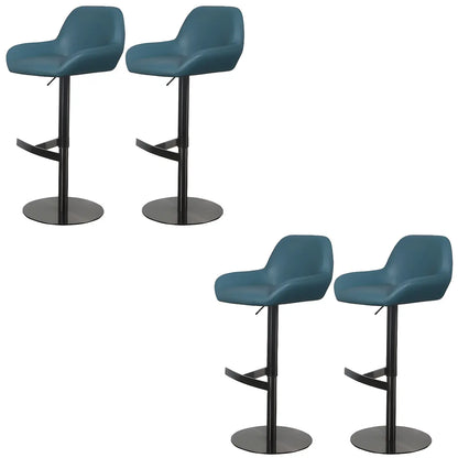 Tabourets de bar pivotants et réglables en métal brillant