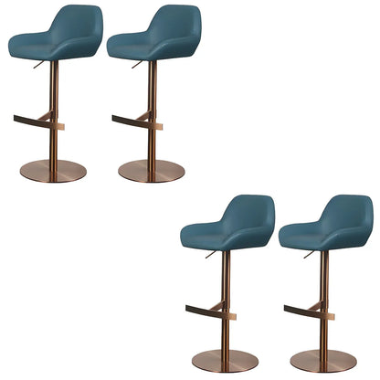 Tabourets de bar pivotants et réglables en métal brillant