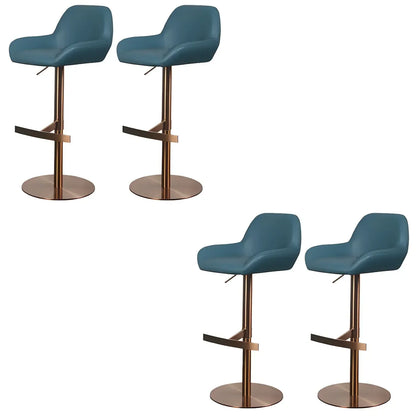 Tabourets de bar pivotants et réglables en métal brillant
