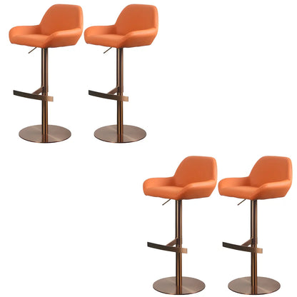 Tabourets de bar pivotants et réglables en métal brillant