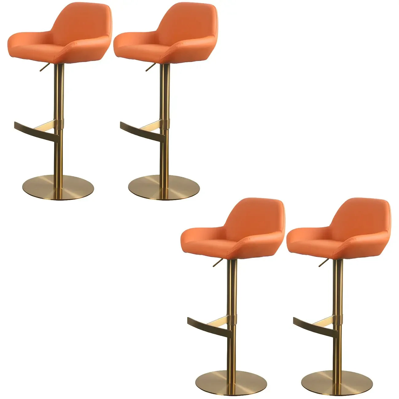 Tabourets de bar pivotants et réglables en métal brillant