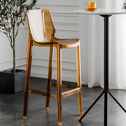 Tabouret de bar rectangulaire chic et résistant, en acrylique transparent moderne