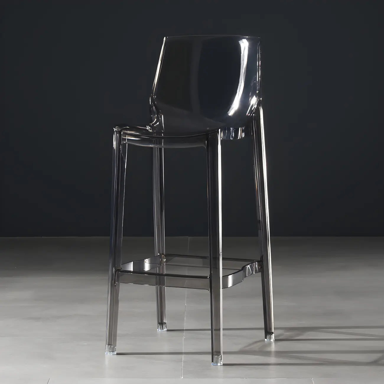 Tabouret de bar rectangulaire chic et résistant, en acrylique transparent moderne