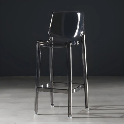 Tabouret de bar rectangulaire chic et résistant, en acrylique transparent moderne