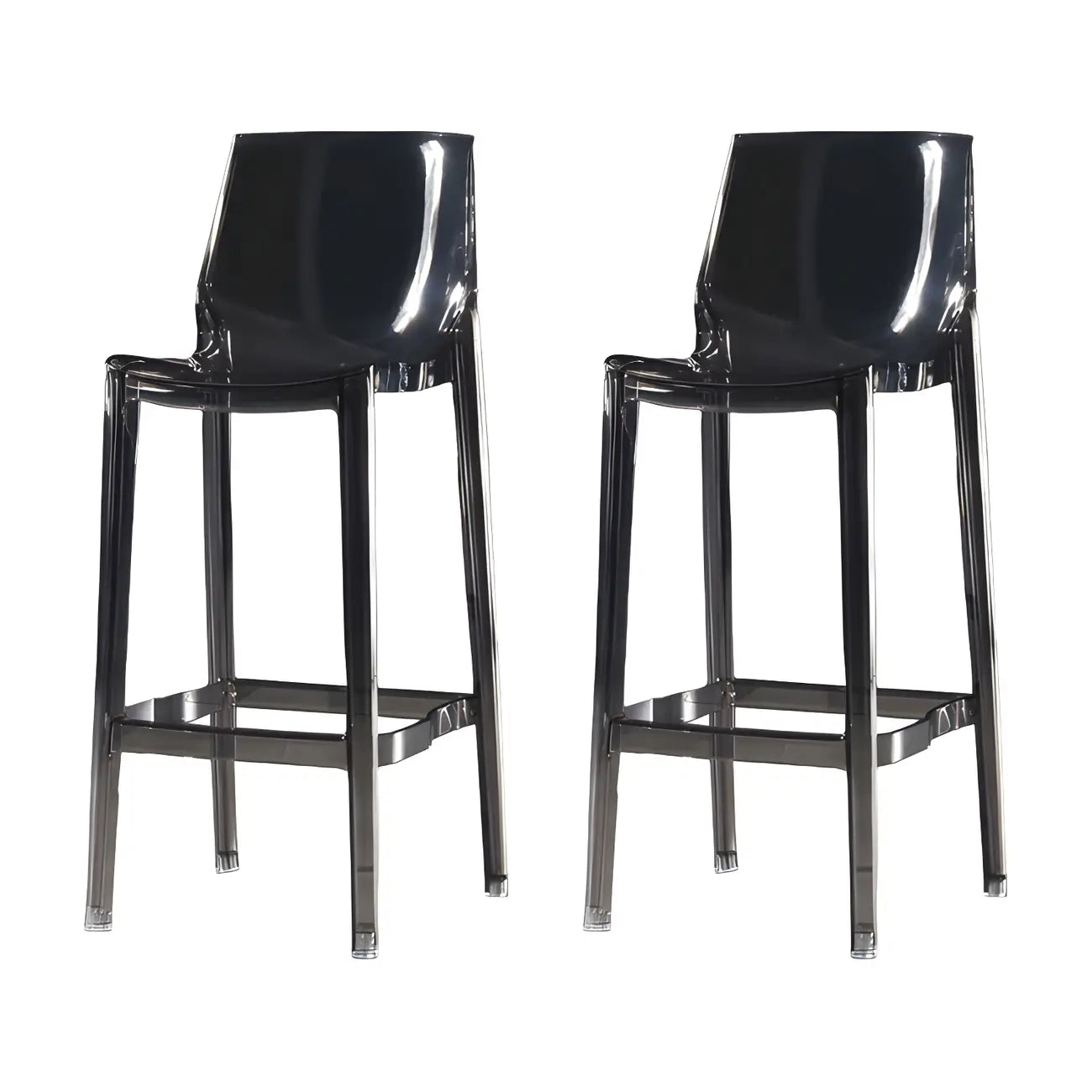 Tabouret de bar rectangulaire chic et résistant, en acrylique transparent moderne