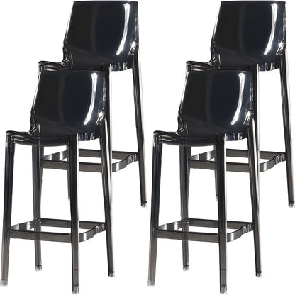 Tabouret de bar rectangulaire chic et résistant, en acrylique transparent moderne