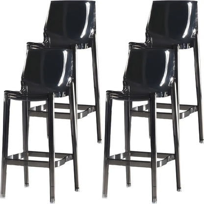 Tabouret de bar rectangulaire chic et résistant, en acrylique transparent moderne