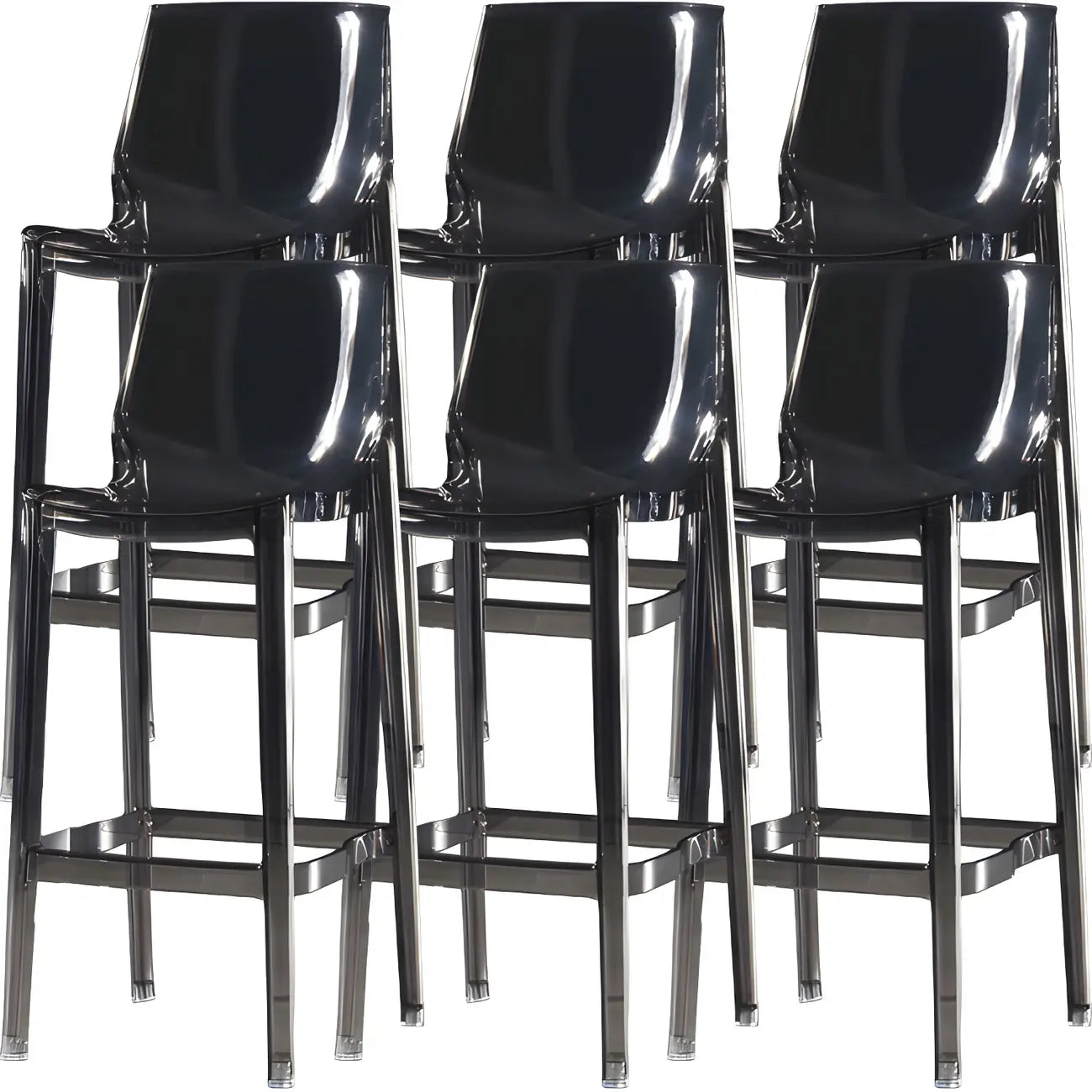 Tabouret de bar rectangulaire chic et résistant, en acrylique transparent moderne
