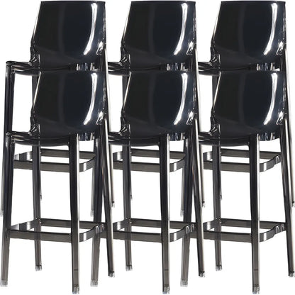 Tabouret de bar rectangulaire chic et résistant, en acrylique transparent moderne