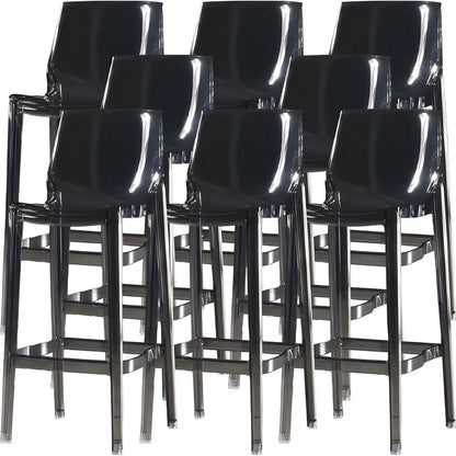 Tabouret de bar rectangulaire chic et résistant, en acrylique transparent moderne