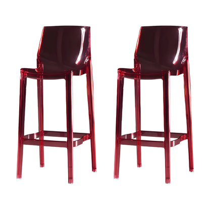 Tabouret de bar rectangulaire chic et résistant, en acrylique transparent moderne