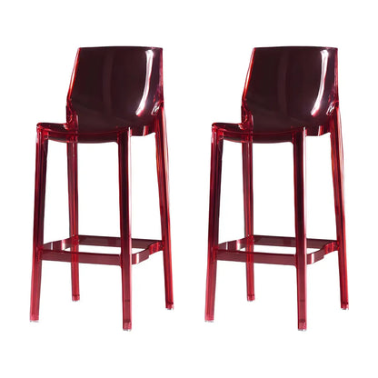 Tabouret de bar rectangulaire chic et résistant, en acrylique transparent moderne