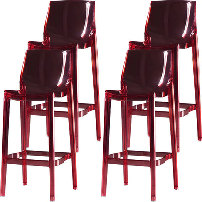 Tabouret de bar rectangulaire chic et résistant, en acrylique transparent moderne