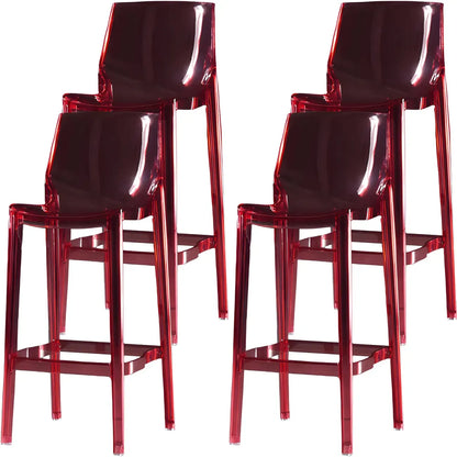 Tabouret de bar rectangulaire chic et résistant, en acrylique transparent moderne