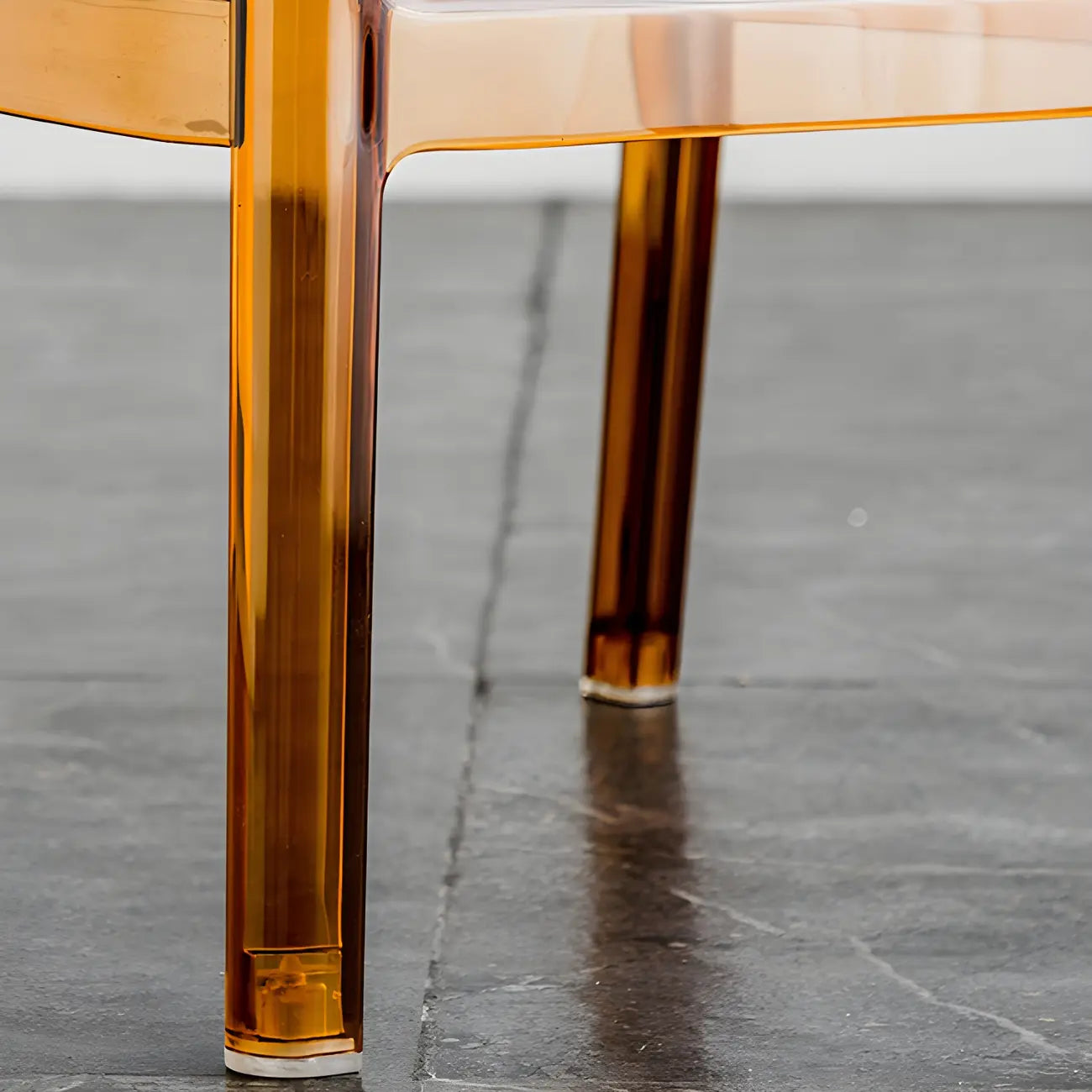 Tabouret de bar rectangulaire chic et résistant, en acrylique transparent moderne