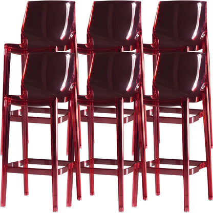 Tabouret de bar rectangulaire chic et résistant, en acrylique transparent moderne