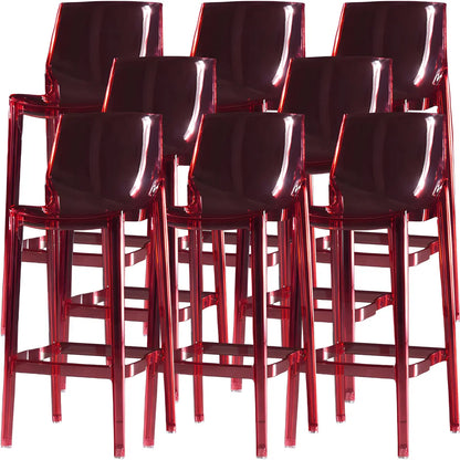 Tabouret de bar rectangulaire chic et résistant, en acrylique transparent moderne