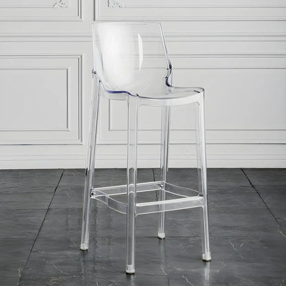 Tabouret de bar rectangulaire chic et résistant, en acrylique transparent moderne