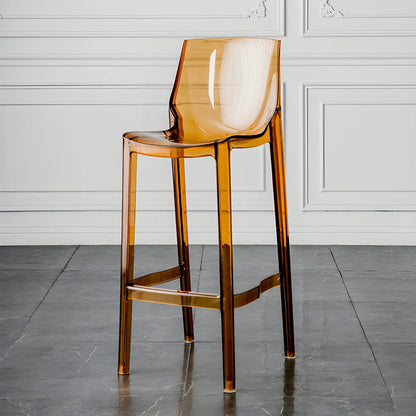 Tabouret de bar rectangulaire chic et résistant, en acrylique transparent moderne