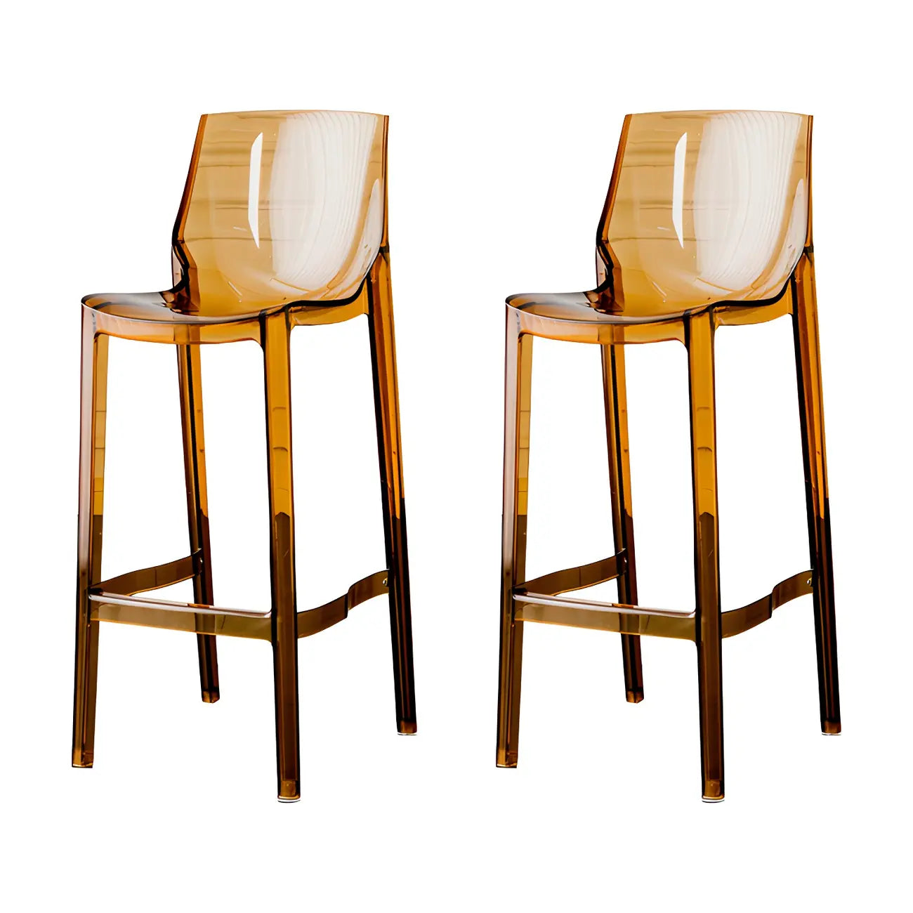 Tabouret de bar rectangulaire chic et résistant, en acrylique transparent moderne