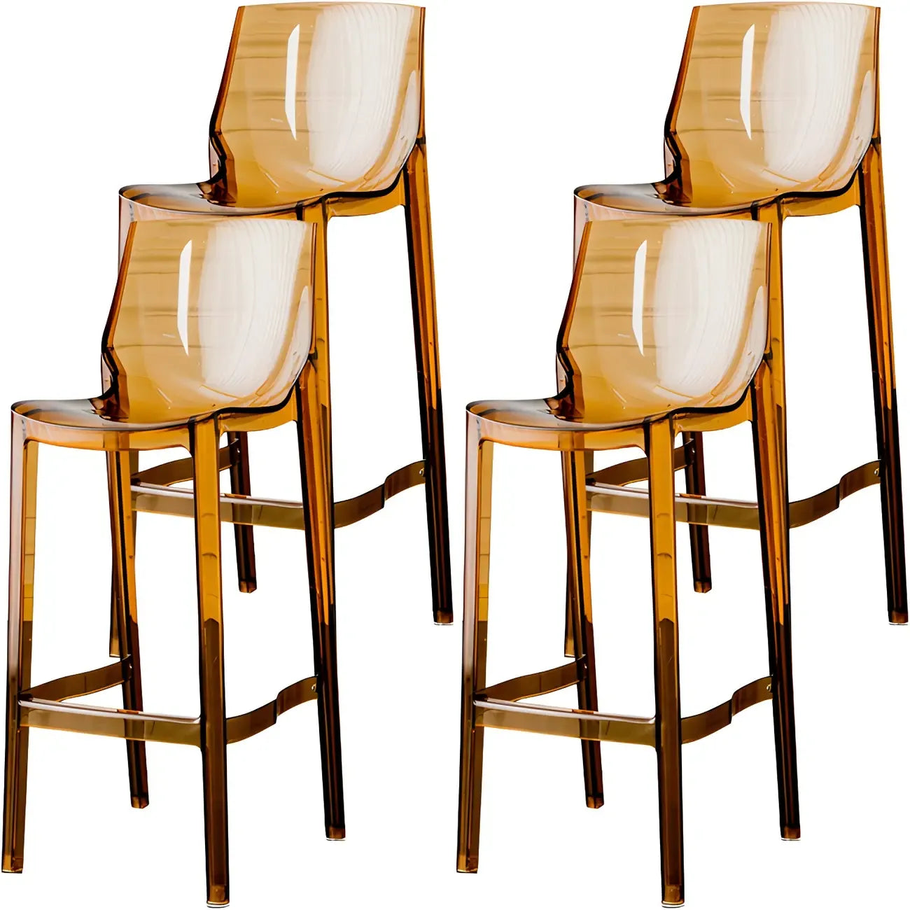 Tabouret de bar rectangulaire chic et résistant, en acrylique transparent moderne