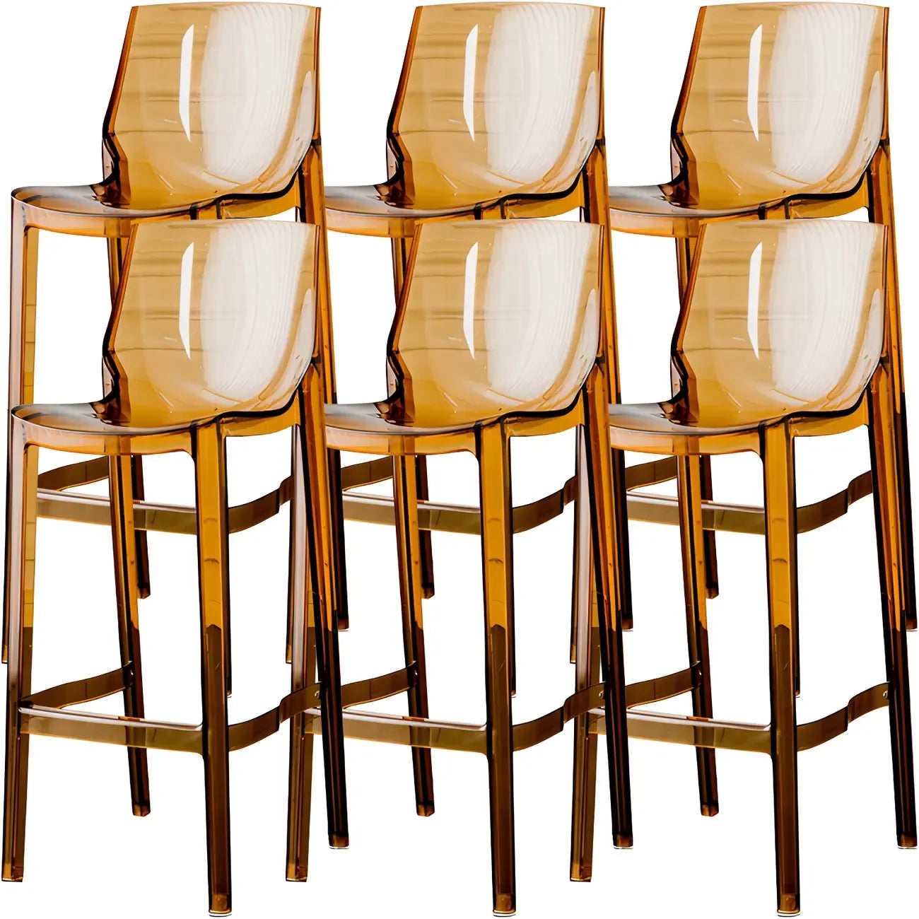 Tabouret de bar rectangulaire chic et résistant, en acrylique transparent moderne
