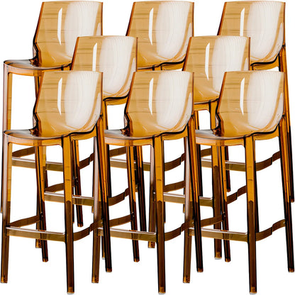 Tabouret de bar rectangulaire chic et résistant, en acrylique transparent moderne