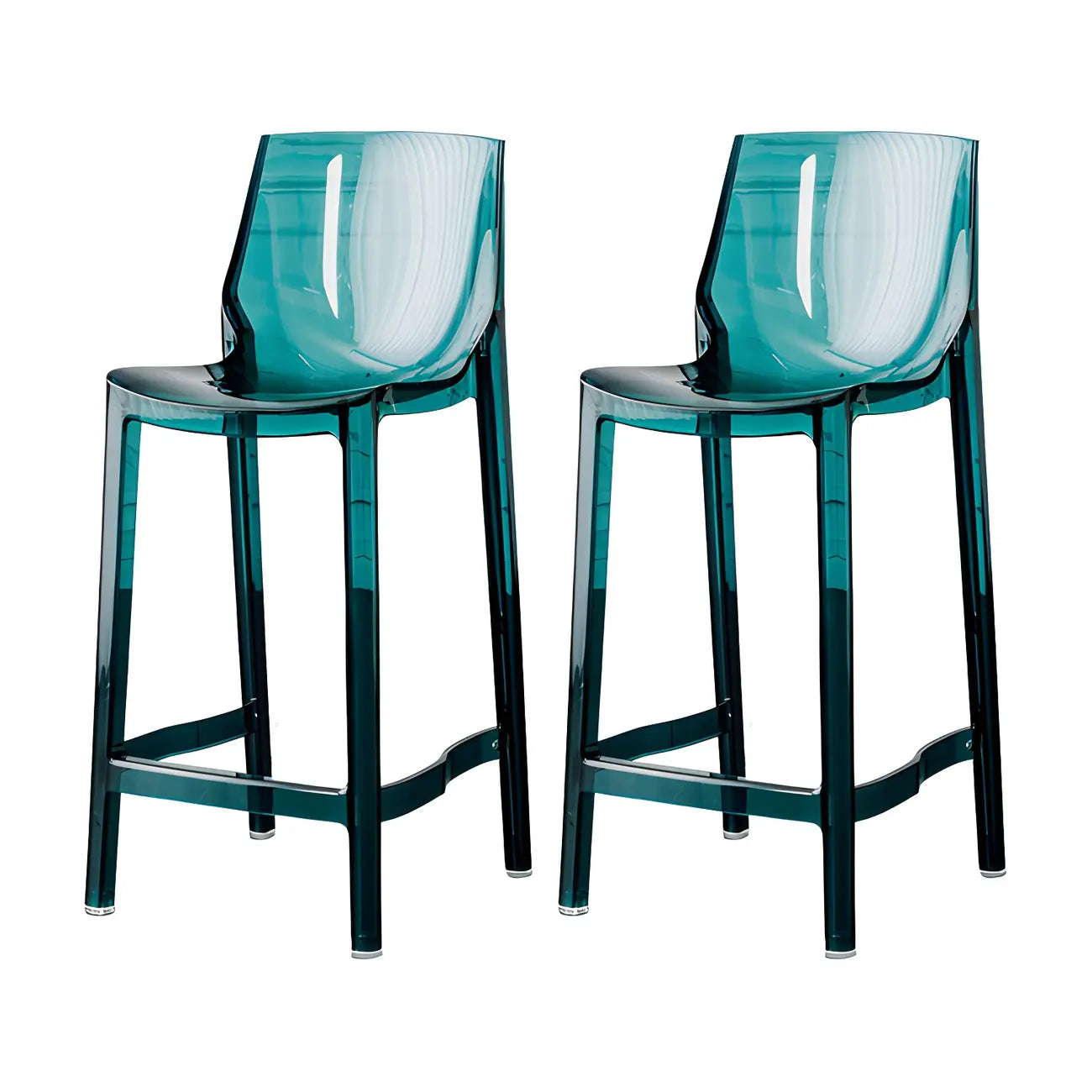 Tabouret de bar rectangulaire chic et résistant, en acrylique transparent moderne