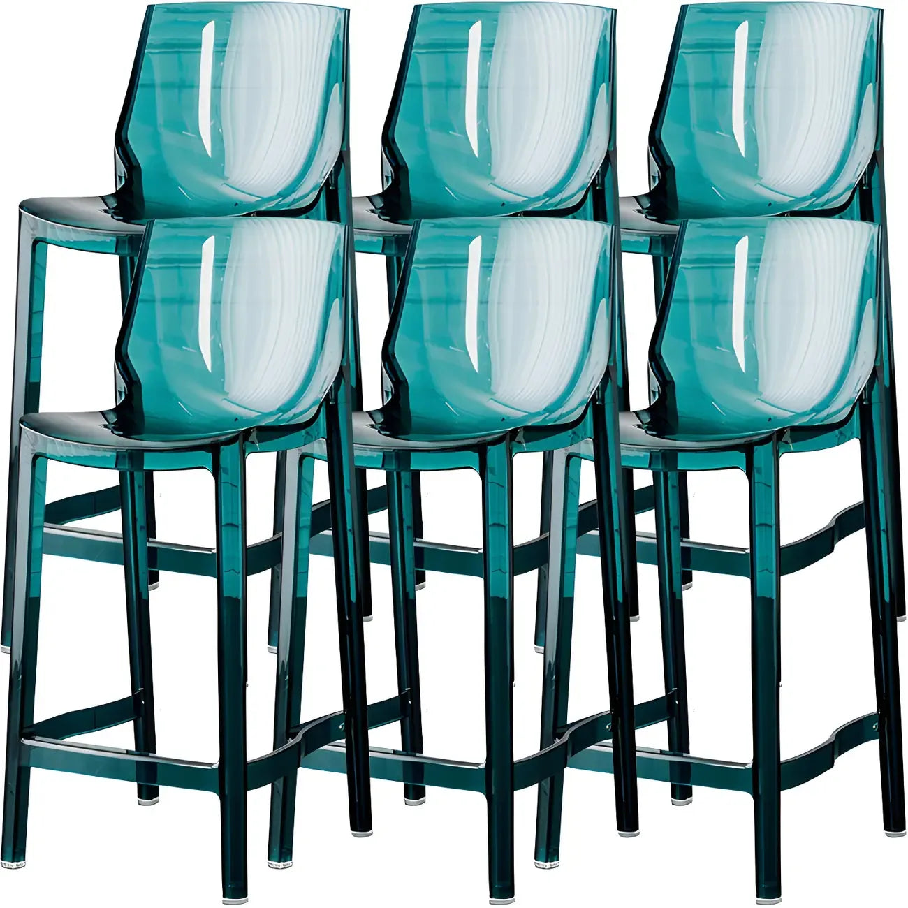 Tabouret de bar rectangulaire chic et résistant, en acrylique transparent moderne