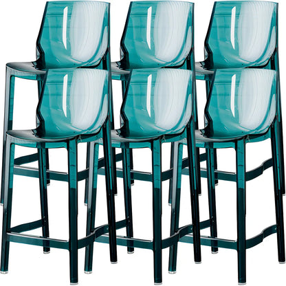 Tabouret de bar rectangulaire chic et résistant, en acrylique transparent moderne
