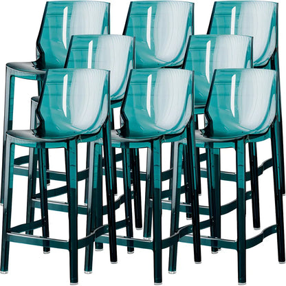Tabouret de bar rectangulaire chic et résistant, en acrylique transparent moderne