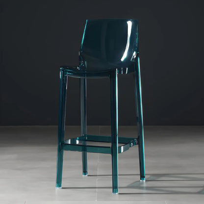 Tabouret de bar rectangulaire chic et résistant, en acrylique transparent moderne