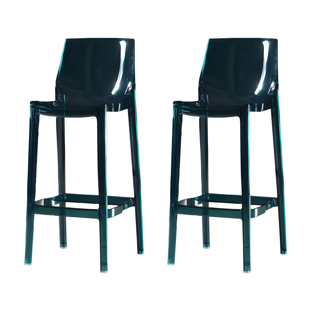 Tabouret de bar rectangulaire chic et résistant, en acrylique transparent moderne