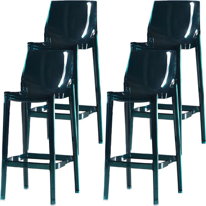 Tabouret de bar rectangulaire chic et résistant, en acrylique transparent moderne