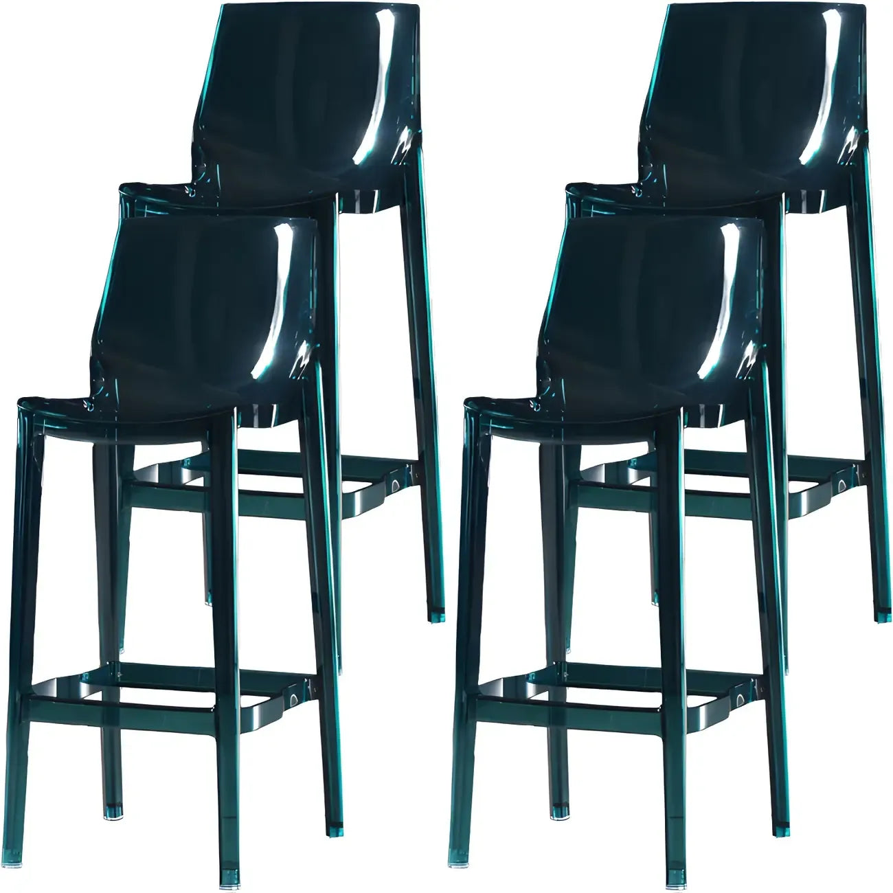 Tabouret de bar rectangulaire chic et résistant, en acrylique transparent moderne