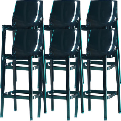 Tabouret de bar rectangulaire chic et résistant, en acrylique transparent moderne