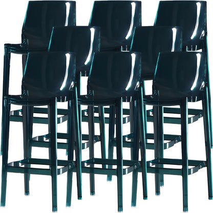 Tabouret de bar rectangulaire chic et résistant, en acrylique transparent moderne