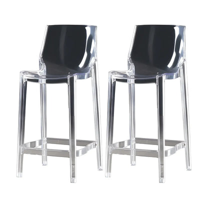 Tabouret de bar rectangulaire chic et résistant, en acrylique transparent moderne