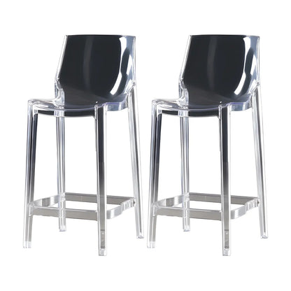 Tabouret de bar rectangulaire chic et résistant, en acrylique transparent moderne