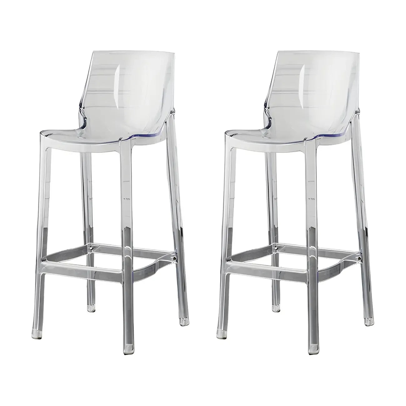 Tabouret de bar rectangulaire chic et résistant, en acrylique transparent moderne