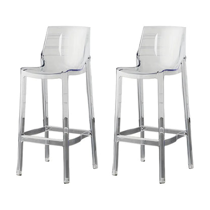 Tabouret de bar rectangulaire chic et résistant, en acrylique transparent moderne