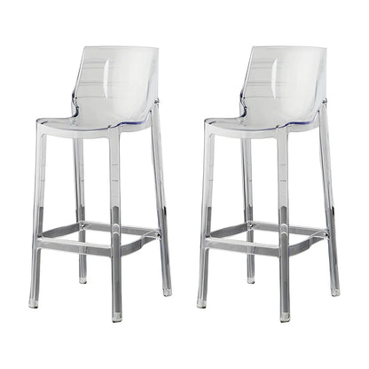 Tabouret de bar rectangulaire chic et résistant, en acrylique transparent moderne