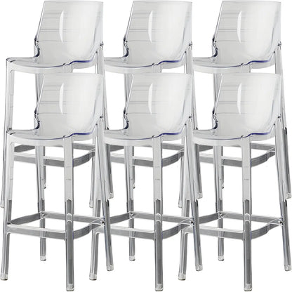 Tabouret de bar rectangulaire chic et résistant, en acrylique transparent moderne