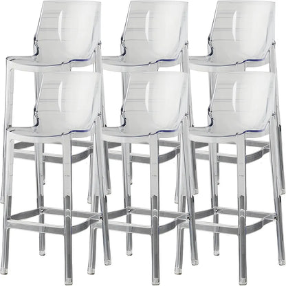 Tabouret de bar rectangulaire chic et résistant, en acrylique transparent moderne